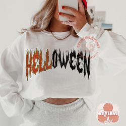 Hellloween png, Funny Halloween Shirt png, Halloween png, Spooky Season png, Retro Halloween, Halloween Sublimation, Fal