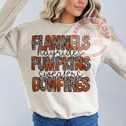 Flannels Hayrides Pu ge PNG, Fall png, Fall Sublimation, Retro png, Leopard Print, Autumn, October, Sublimati