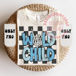Wild Child Checkered Sublimation File, Toddler Png Design, Shirt for Kids, Retro Design Sublimation, Kids Sublimation, B