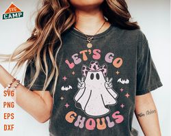 Let's Go Ghouls Svg, Retro Halloween Png, Cowboy Ghost Svg, Spooky Season Svg, Cute Ghost Svg, Lets go Ghouls Png, Hallo