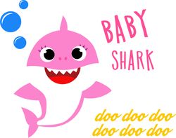 Baby shark girl Svg, Baby Shark Family Svg, Baby Shark Birthday Family Svg, Shark family svg, Shark Svg, Cut file