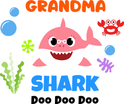 Grandma Shark Svg, Baby Shark Family Svg, Baby Shark Birthday Family Svg, Shark family svg, Shark Svg, Cut file