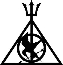 Deathly hallows with crow Svg, Harry Potter Svg, Harry Potter Movie Svg, Hogwarts Svg, Wizard Svg, Trending svg