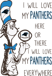 I Will Love My Panthers Here Or There, I Will Love My Panthers Everywhere Svg, Dr Seuss Svg, Sport Svg, Digital download