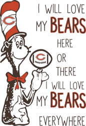 I Will Love My Bears Here Or There, I Will Love My Bears Everywhere Svg, Dr Seuss Svg, Sport Svg, Digital download