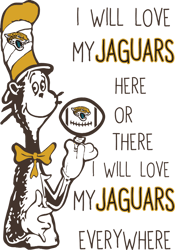 I Will Love My Jaguars Here Or There, I Will Love My Jaguars Everywhere Svg, Dr Seuss Svg, Sport Svg, Digital download