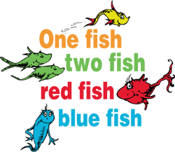 One fish, two fish, red fish, blue fish Svg, Dr Seuss Svg, Dr Seuss Logo Svg, Cat In The Hat Svg, Digital download