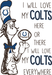 I Will Love My Colts Here Or There, I Will Love My Colts Everywhere Svg, Dr Seuss Svg, Sport SVg, Digital download