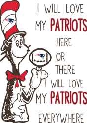 I Will Love My Patriots Here Or There, I Will Love My Patriots Everywhere Svg, Dr Seuss Svg, Sport Svg, Digital download