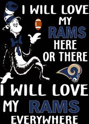 I Will Love My Rams Here Or There, I Will Love Rams Everywhere Svg, Dr Seuss Svg, Sport Svg, Digital download