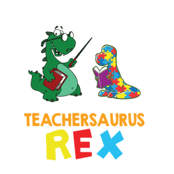 Teacher Saurus Rex Autism Awareness Svg, Autism Svg, Awareness Svg, Autism logo Svg, Autism Heart Svg, Digital download