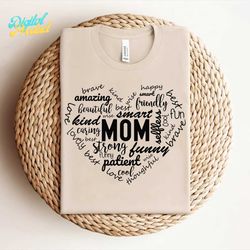 Mothers Day Word Cloud Heart SVG,Mom SVG