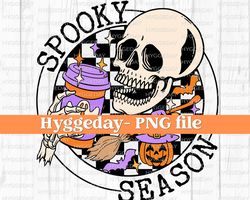 Spooky Season PNG, Digital Download, Sublimation, Sublimate, Halloween, skull, skellie, skeleton, witch, coffee, caffein