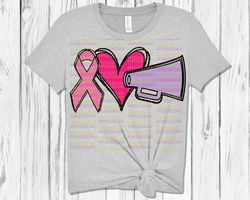 Megaphone with Ribbon SVG DXF PNG, cheer, breast cancer awareness, hope, pink ribbon, Files for: Cricut, Sublimate, Silh
