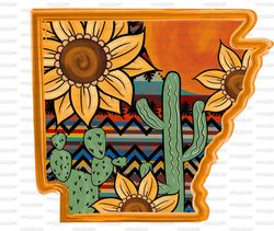 Arkansas Sunflower Texas PNG, Sublimation Download, desert, cactus, country, western, serape