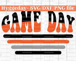 Game Day stripes SVG DXF PNG, school, team spirit, orange, black, grey, retro, Files for: Cricut, Sublimate