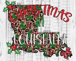 Christmas in Louisiana PNG, Sublimation Download, fleur de lis, merry, happy holidays, tree