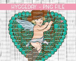 Country Cupid PNG, Sublimate Download, turquoise, western, cowboy boots, cowgirl, valentines day, hearts, love, Png for