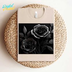 3D Black Rose Flowers Tumbler Wrap PNG