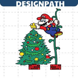 Funny Super Mario Christmas Tree SVG Graphic Design File