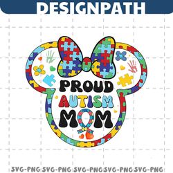 Proud Autism Mom Mickey Head PNG