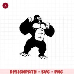 Gorilla Svg, Angry Gorilla Svg, Silhouette, Cricut, Instant Download, Ape Head Svg, Gorilla Vector, Cuttable File, Anima