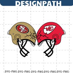 Chiefs vs 49ers Helmet Smashing SVG