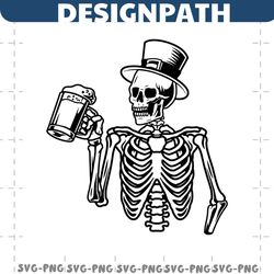 skeleton drinking svg | lager svg | draft beer svg | alcoholic drink bar pub drunk alcohol | cut file clipart vector di
