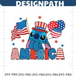 Retro Disney Stitch America SVG
