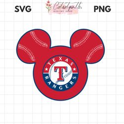 Mickey Mouse Head Texas Rangers SVG