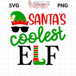 santa coolest elf - instant digital download - svg, png, dxf, and eps files included! christmas, elf hat and feet