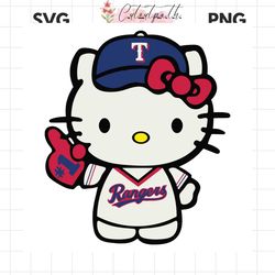 hello kitty texas rangers baseball team svg