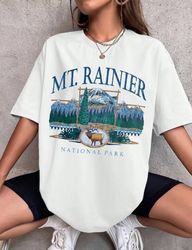 Mt Rainier National Park Retro Style Blue Crewneck Unisex Sweatshirt, Mount Rainier National Park T Shirt