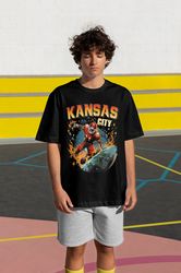 Kansas City Skeleton Football T-Shirt, Kansas City Graphic Bootleg T-Shirt, Vintage Kansas City Football