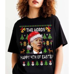 Anime Funny Joe Biden Shirt, Happy 4th Of Easter Christmas Sweatshirt, Gift