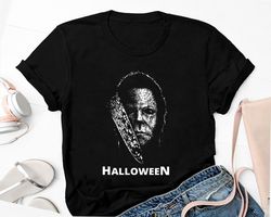 Michael Myers Face Halloween T-Shirt, Michael Myers Shirt, Horror Scary Movie Halloween Shirt