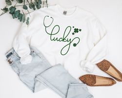 Lucky Nurse T-Shirt, Lucky Irish Gifts, Shamrock Sweater