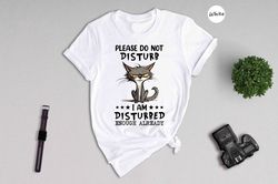 Please Do Not Disturb I Am Disturbed Enough Already Shirt, Cat Lover Shirt, Disturbed Cat Shirt