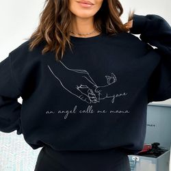 My Angle Calls Me Mama Shirt, Custom Angel Mama Sweatshirt, Personalized Mom Gift, Gift For Her