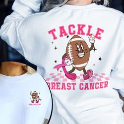tackle breast cancer shirt, cancer football shirt, pink ribbon, gift for her