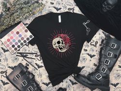 Skull T-Shirt, Goth Style Shirt, Goth Girl Shirt, Goth Wear, Gifts For Goths, Emo Shirt