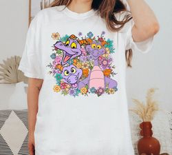 Disney Dragon Figment EPCOT Shirt, Floral Disney World Figment, EPCOT Journey into imagination Mascot Tee