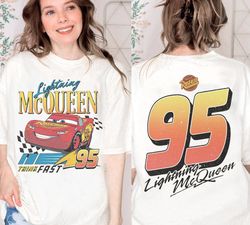 Vintage Lightning Mcqueen Two sided Shirt, Disney Cars shirt, Cars Family Vacation Shirt