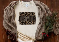 Leopard Print Mama Rocker Shirt, cute mom clothes, fun mom clothing
