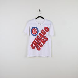 vintage 80s chicago cubs 1984 baseball white graphic print tee