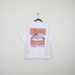 Vintage 90s Denver Broncos Championship Game 1998 Long Sleeve Graphic Tee