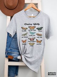 Coping Skills Butterflies Graphic Tee, Inspirational Mental Health Therapist Shirt