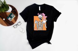 Skeleton Drink Dunkin Donuts Coffee Shirt, Skeleton T-shirt, Skeleton Drink Dunkin Donuts Coffee Short Sleeve T Shirt