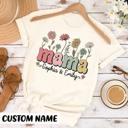 Custom Mama Sweatshirt with Kids Names, Personalized Mom Swe