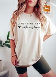 Life Is Better With My Boys Shirt, Mom Of Boys Sweatshirt, M